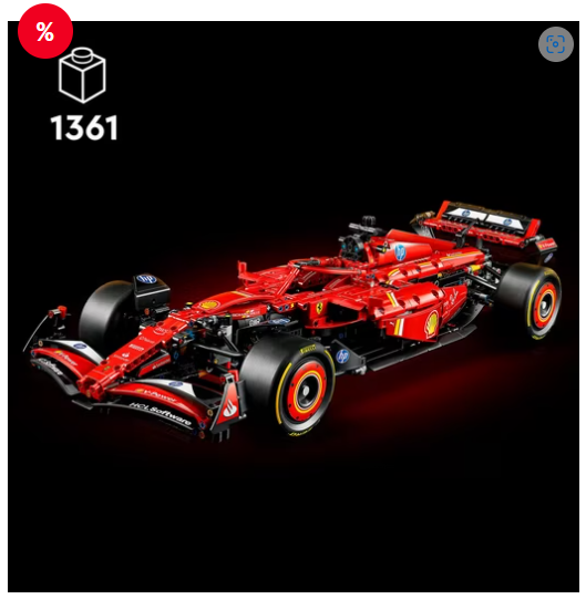 LEGO Carro de Corrida Ferrari SF-24 F1 (42207), Tijolos de Construção LEGO® Technic (1361 pcs), Fabricado na Europa