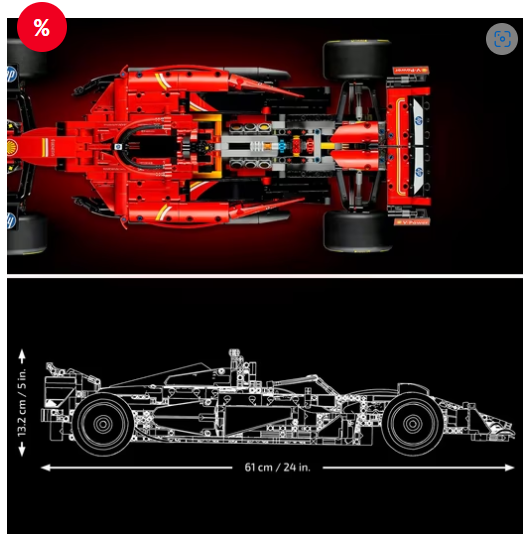 LEGO Carro de Corrida Ferrari SF-24 F1 (42207), Tijolos de Construção LEGO® Technic (1361 pcs), Fabricado na Europa