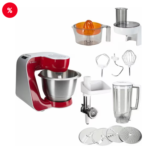 BOSCH Processador de alimentos MUM5 Styline MUM56740 Vermelho Escuro (capacidade da tigela: 3,9 l, 900 watts)