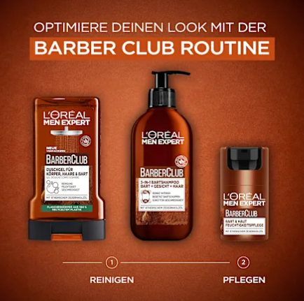 L'ORÉAL PARiS Shampoo Barba Barber Club 3 em 1, 200 ml
