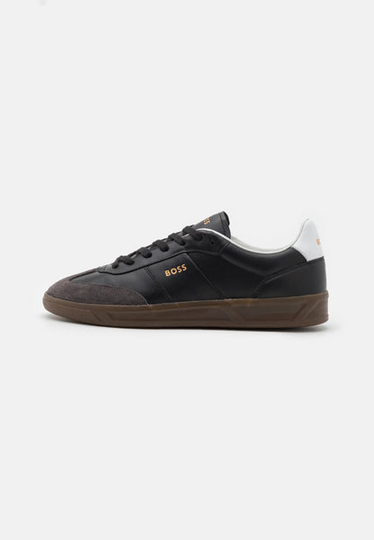 Tenis Pretos Couro e Camurca