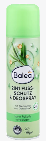 Desodorante para os Pés e Proteção em Spray 2 em 1, 200 ml BALEA