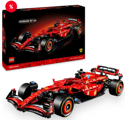 LEGO Carro de Corrida Ferrari SF-24 F1 (42207), Tijolos de Construção LEGO® Technic (1361 pcs), Fabricado na Europa