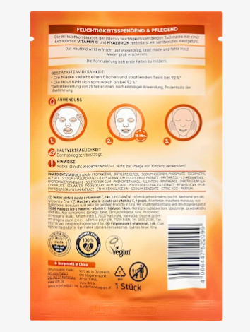 BALEA Folha de Máscara Vitamina C, 1 Pc