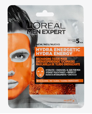 L'ORÉAL PARiS Máscara de Folha de Energia Hydra com Taurina, 30 g