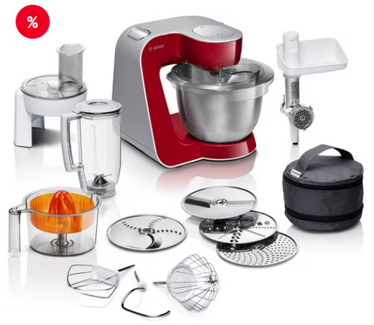 BOSCH Processador de alimentos  MUM5 Styline MUM56740 Vermelho Escuro (capacidade da tigela: 3,9 l, 900 watts)