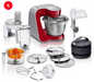 BOSCH Processador de alimentos  MUM5 Styline MUM56740 Vermelho Escuro (capacidade da tigela: 3,9 l, 900 watts)